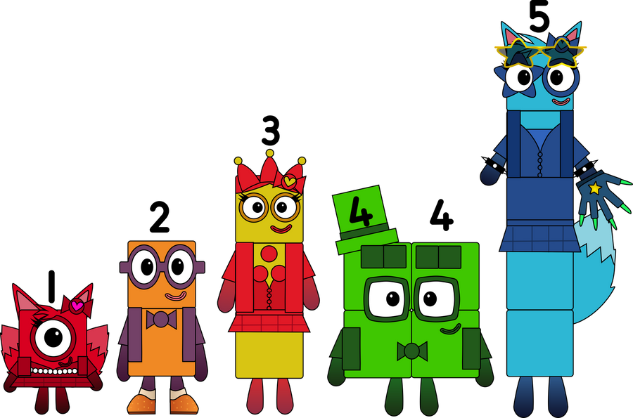 Number Blocks Style Stylized Numberblocks 1-5 #numberblocks by abedinhos on DeviantArt