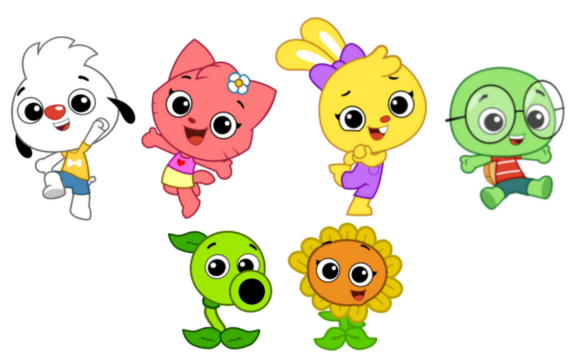 Playkids Characters With Peashooter And Sunflower By Abedinhos On playkids-characters-with-peashooter-and-sunflower-by-abedinhos-on