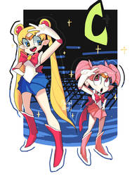 Sailor Moon and Chibi