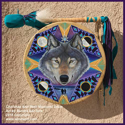 Cherokee Star Wolf Memorial Drum
