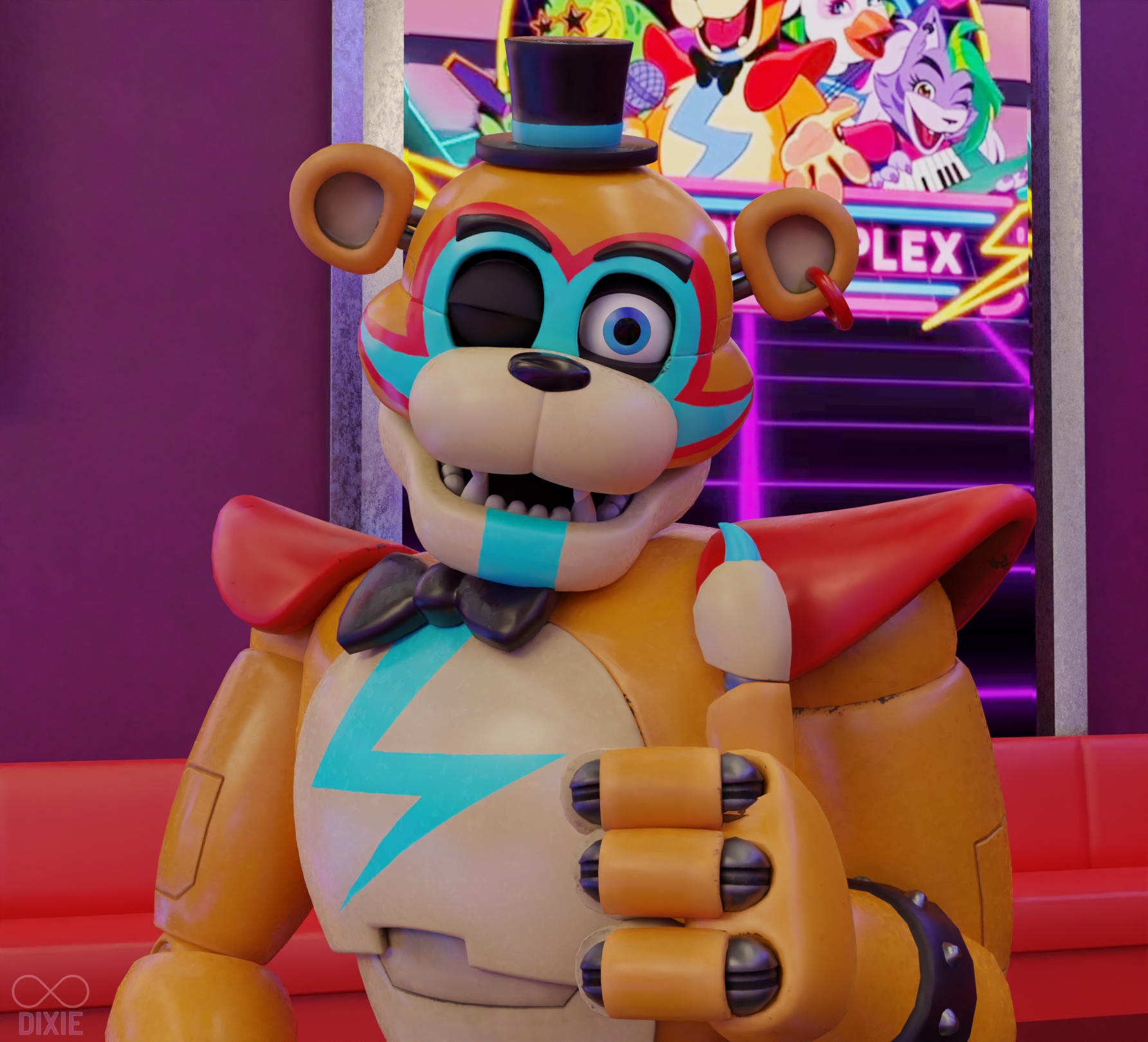 Glamrock Freddy (Blender/FNAF) by InfiniteDixie on DeviantArt