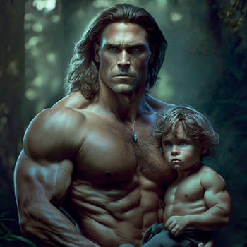Tarzan and his son Korak