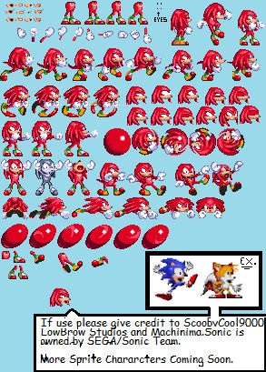 Sonic For Hire Knuckles Sprite Sheet by MrRockStar229 on DeviantArt