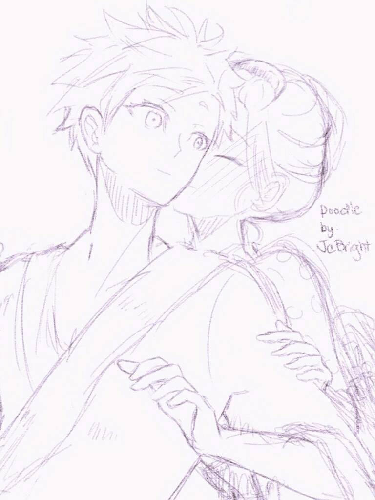 pix Hakuji Demon Slayer Fanart sketch 0003 hakuji akaza koyuki by
