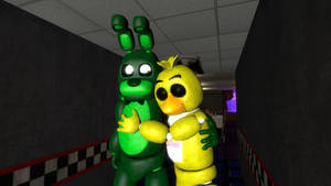 Chica hugs my OC