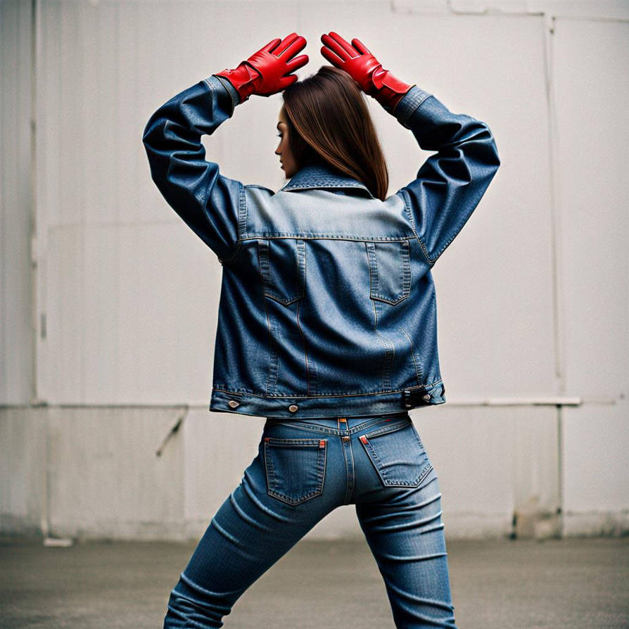 Woman denim jacket hands up by heracles12t on DeviantArt