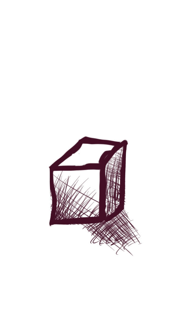 Cross hatched cube by Maddy-B on DeviantArt