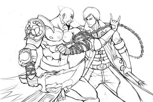 Dante vs Kratos - Sketch