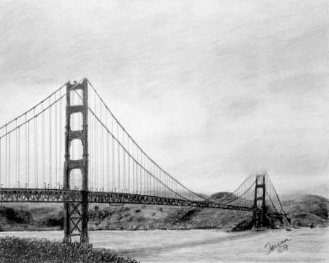 Golden Gate Bridge Drawing 2 By Tessatl On Deviantart Golden Gate Bridge Drawing 2 By Tessatl On Deviantart