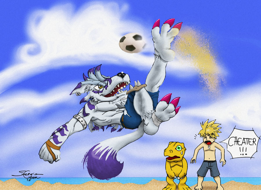 Soccer wolf Weregarurumon