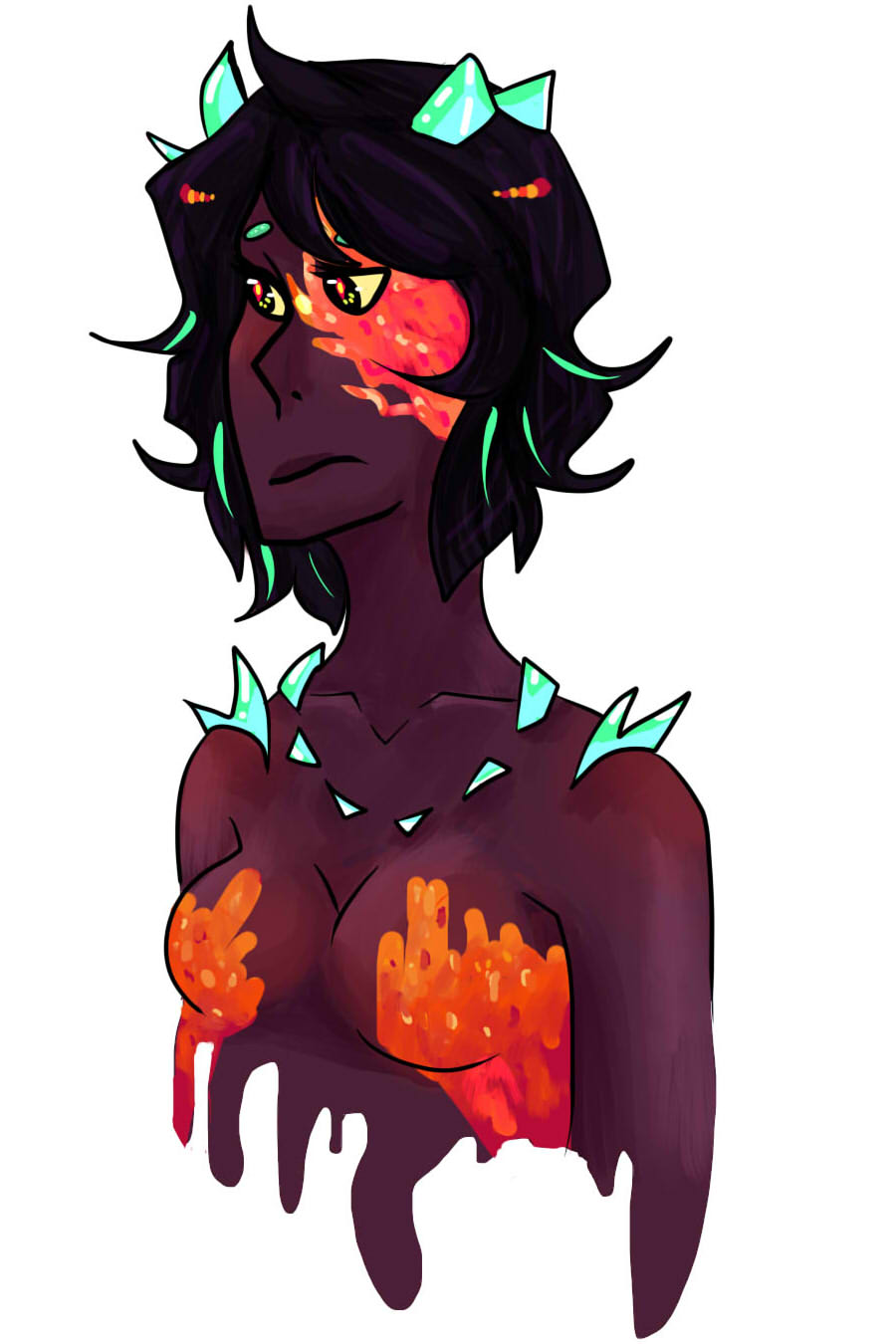 Fan art of a magma girl