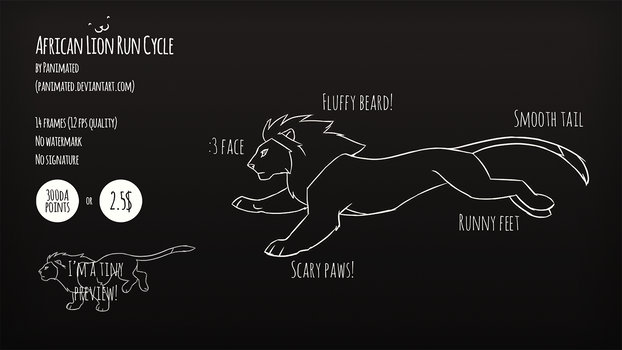 Lion Run Cycle Animation Template