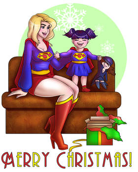 Merry Christmas Baby Super Girl Shaded