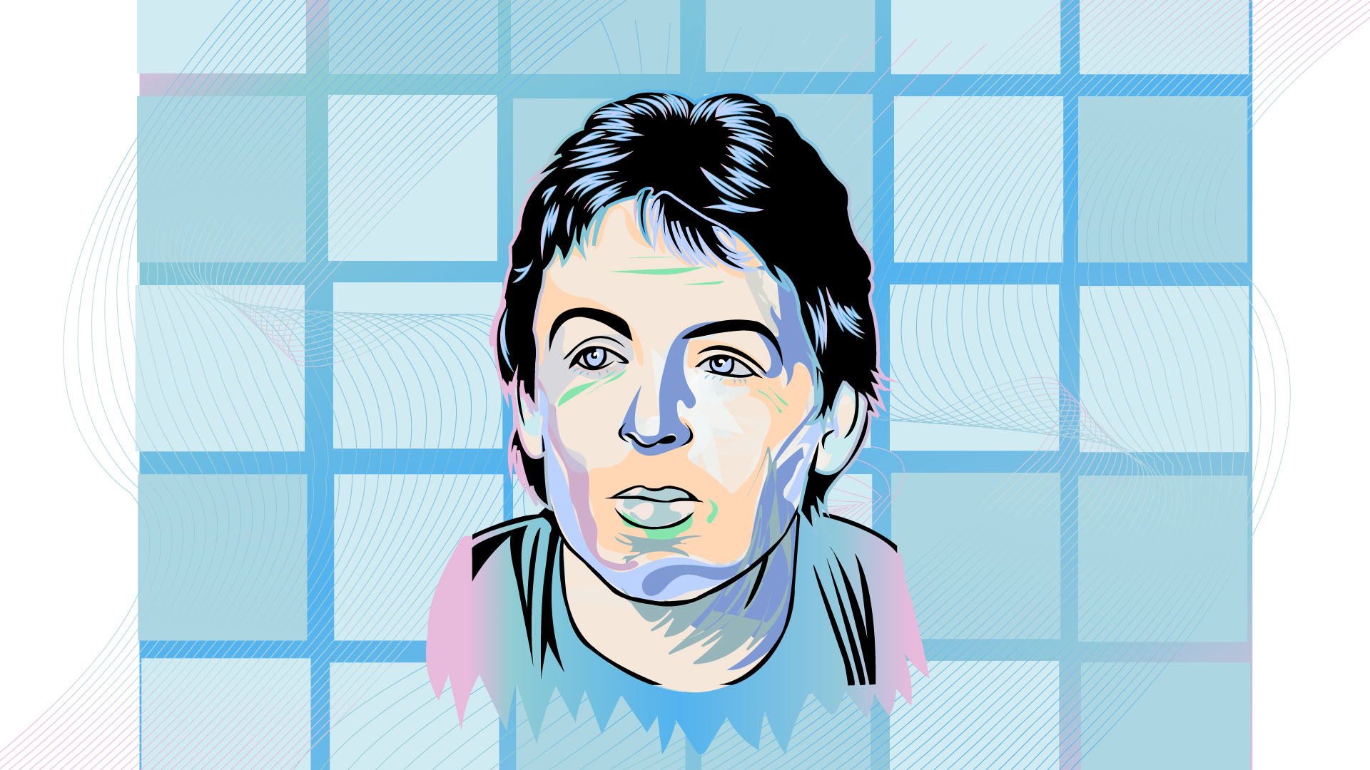 Paul mccartney illustracion sobre foto