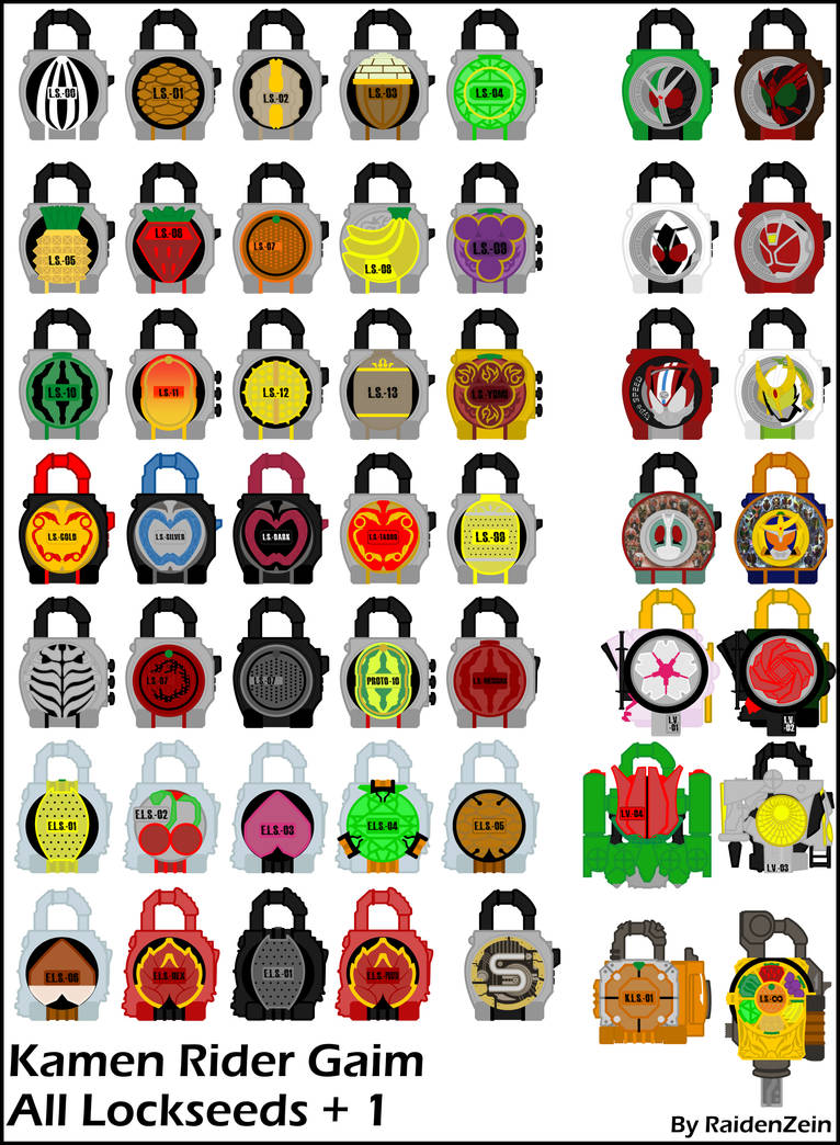 Kamen Rider Gaim All Lockseeds by raidenzein on DeviantArt