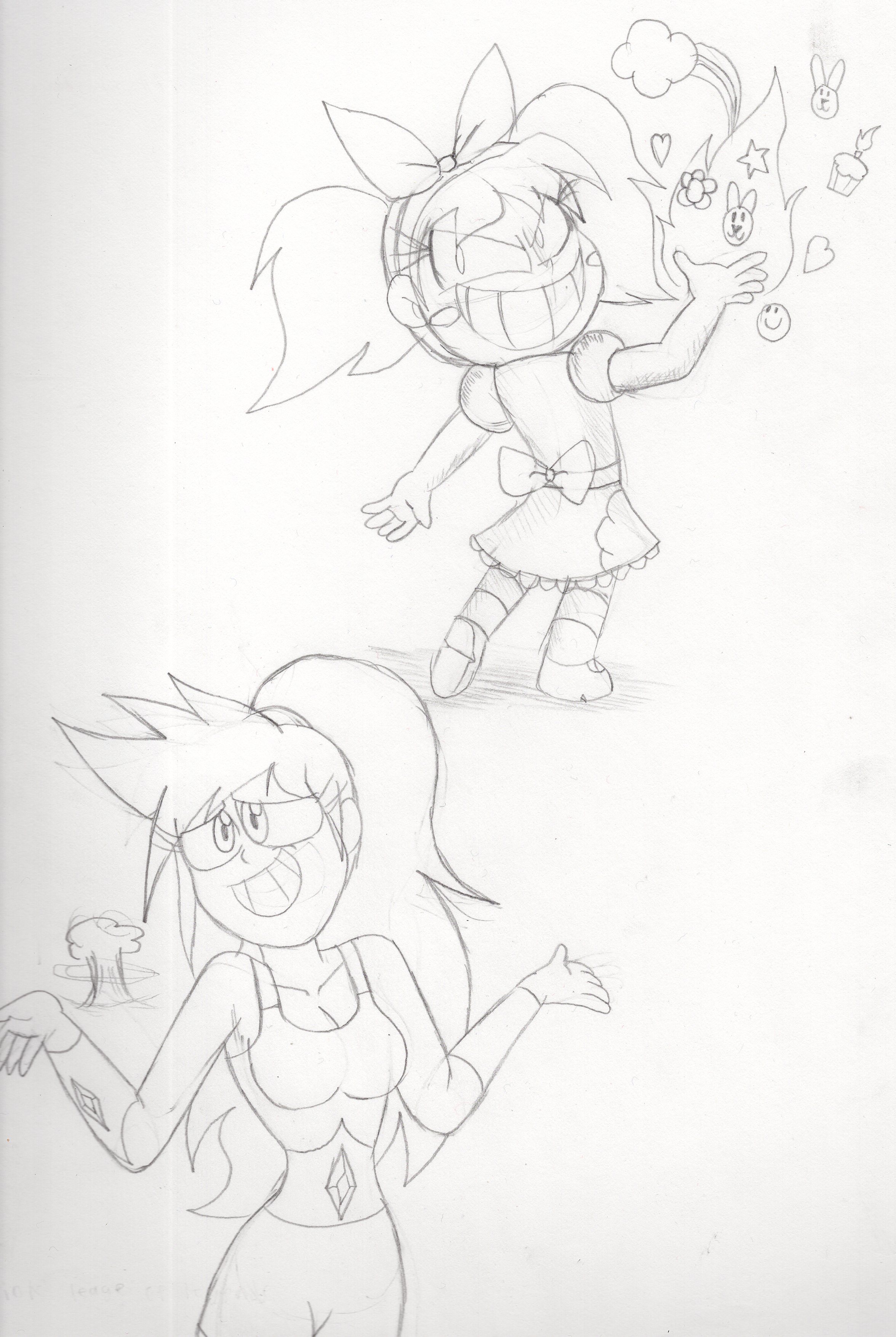 Amanda and Rainbow Gal sketch