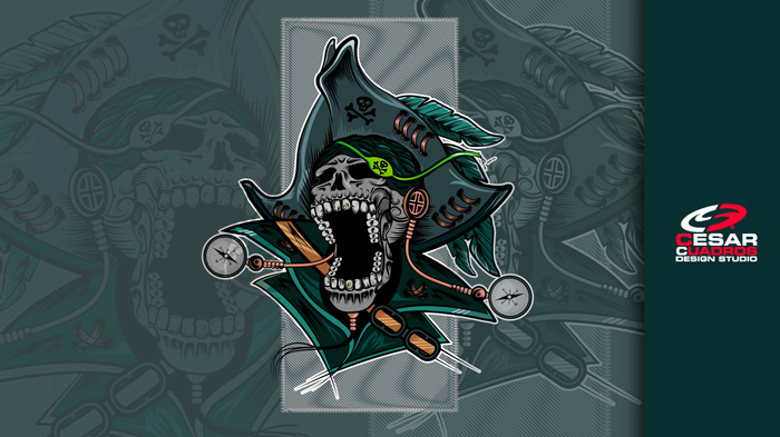 Wallpaper Pirate skull - Craneo del pirata