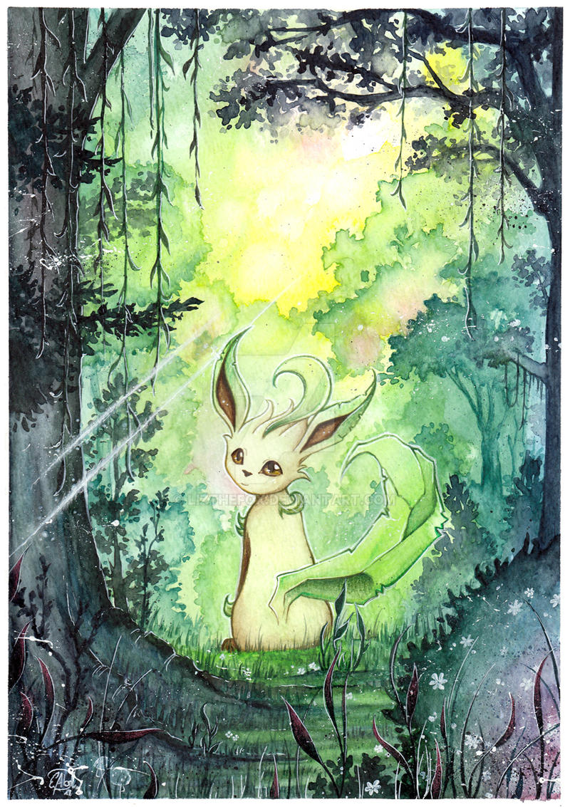 Leafeon in the woods