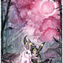 Espeon and Umbreon at the bamboo grove