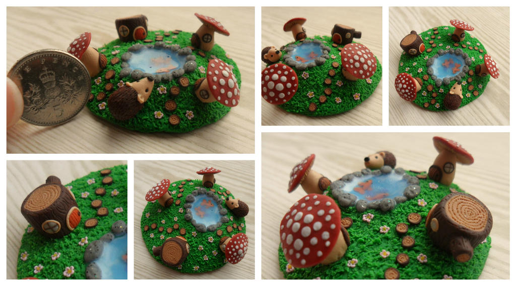 Fairy village clay miniature sculpture by Stefimoose