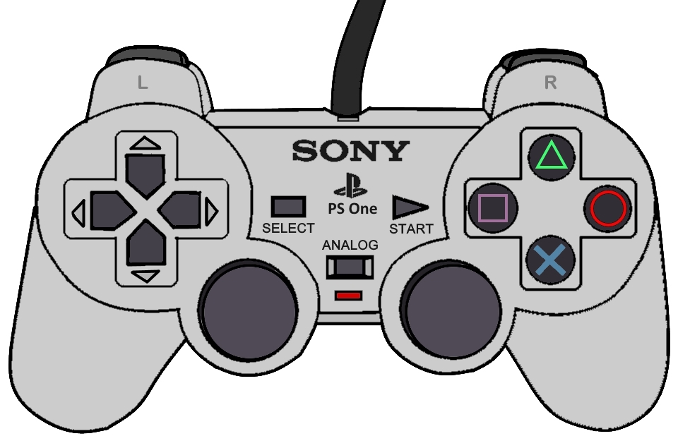 playstation 1 controller drawing