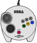 White Japanese Sega Saturn 3D Controller