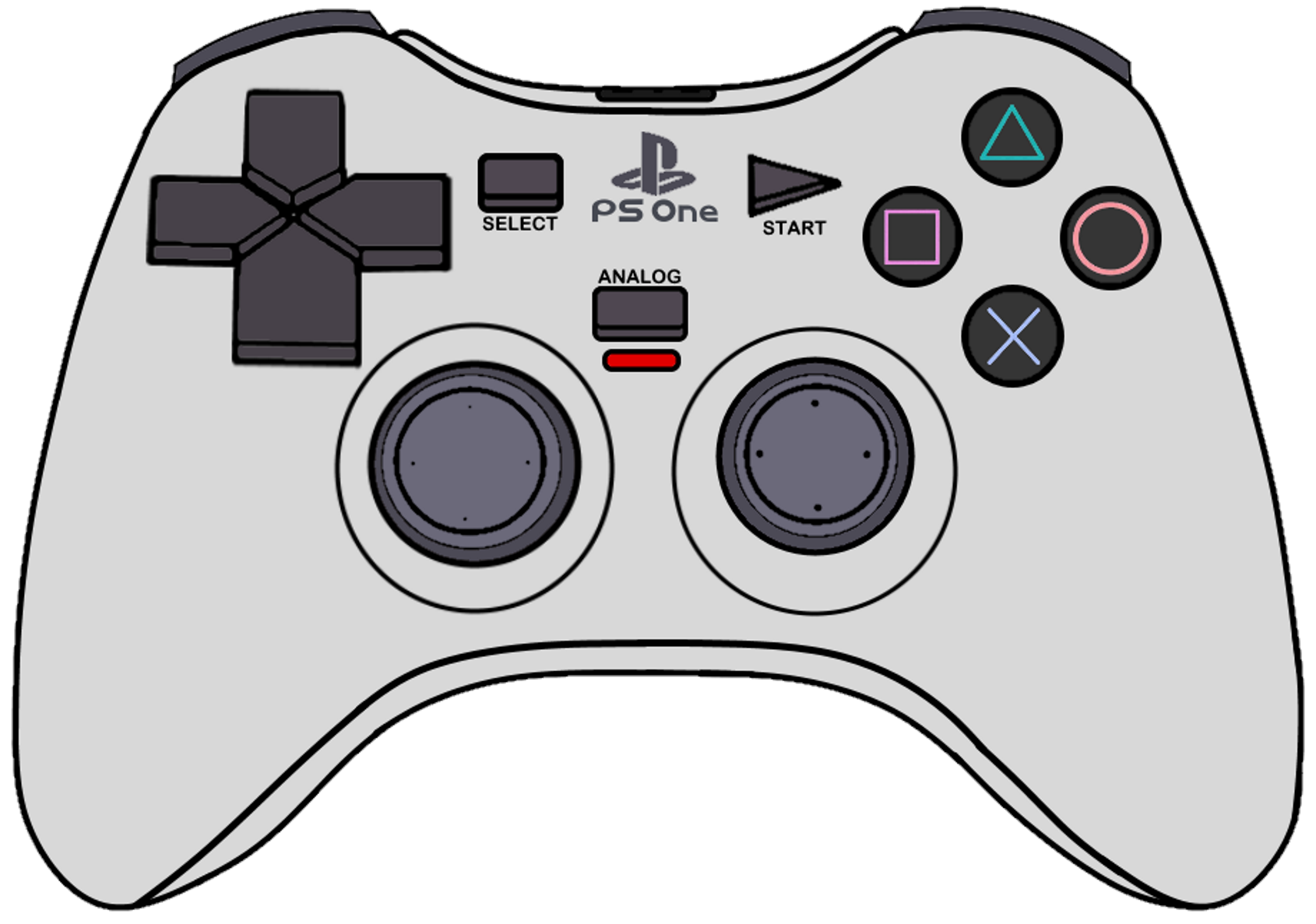 PlayStation PS One Xbox 360 Style Controller by AdrianoRamosOfHT