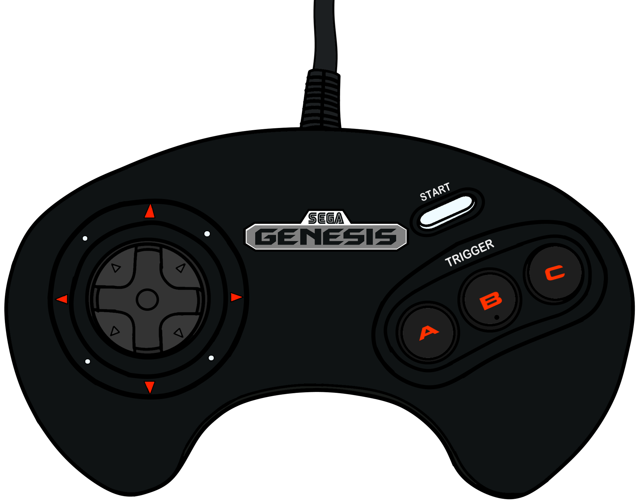 Sega Genesis 3-Button Controller (US) by AdrianoRamosOfHT on DeviantArt