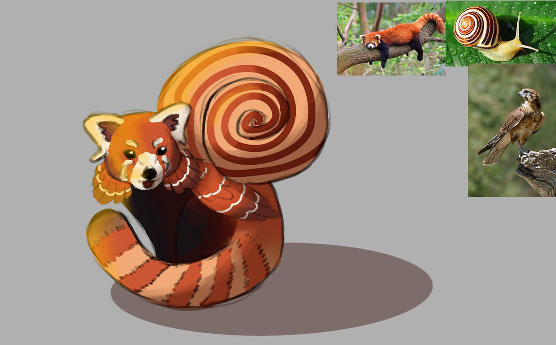 Snail Shell Panda Red Panda Snail Falcon Thing by TheEvilCrimeGoblin on DeviantArt