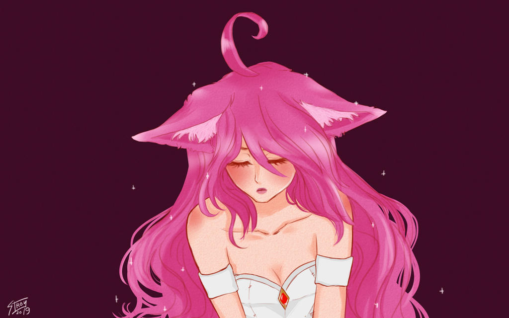 pink wolf girl by straywolfart on