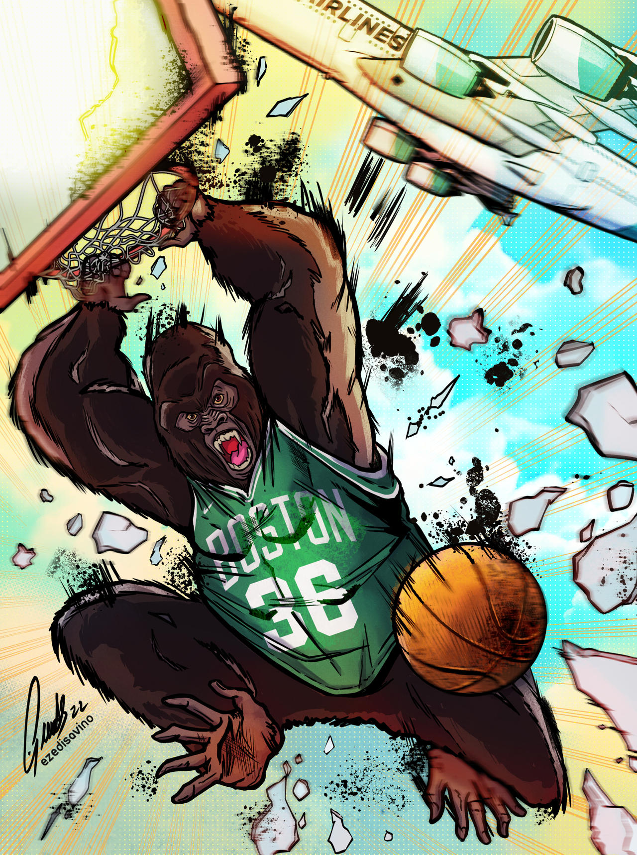 Tornado Mann Symmetrie gorilla basketball Grundschule Klopfen gieße die