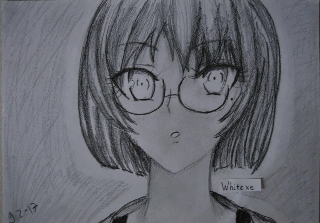 Anime Girl With Glasses And Short Hair By Whitexe On Deviantart