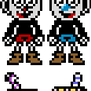 Cuphead and mugman + Soulless version