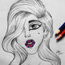 Lady Gaga with 'England' Lips