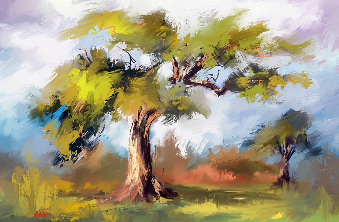 Old tree at spring by Mishelangello on DeviantArt