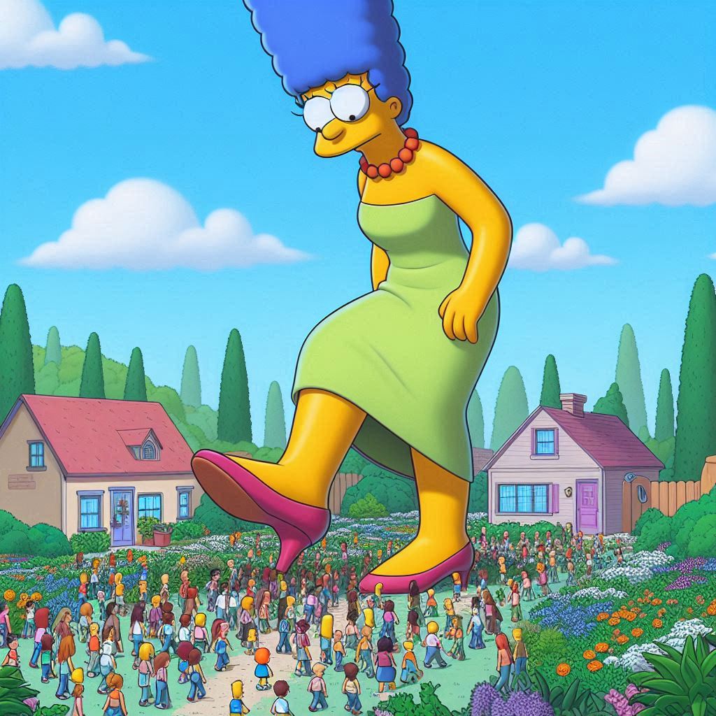 Marge Simpson Tramples Springfield by AIGiantessCrush on DeviantArt