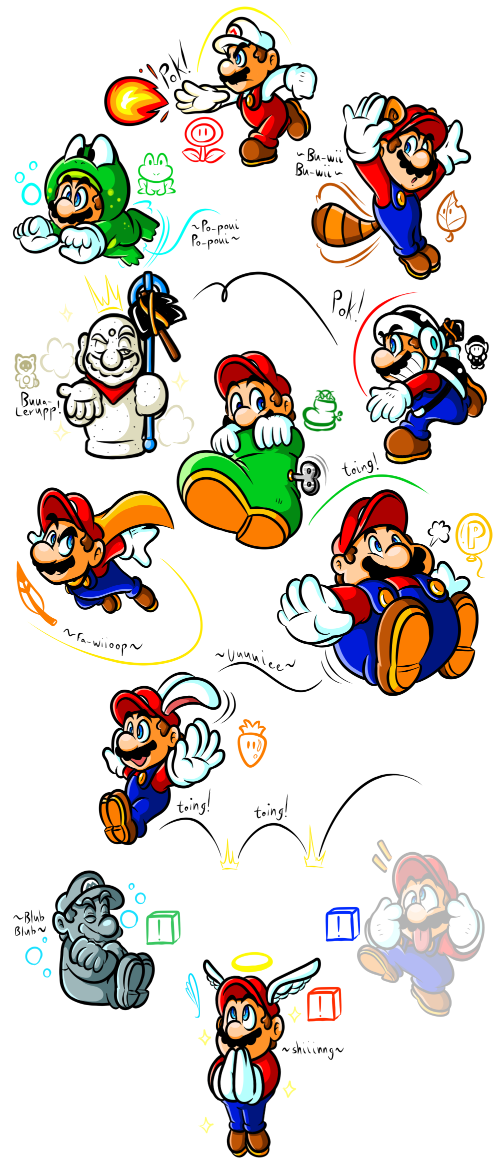 Mario's Gallery of Power-Ups (1985-1996) by JamesTheReggie on DeviantArt
