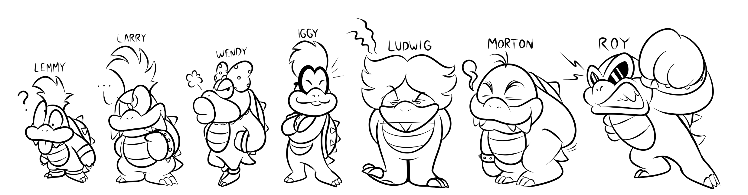 How to Draw Super Mario Bros, Bowser & Koopalings #226