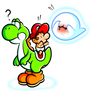 Yoshi and Baby Mario with Boo