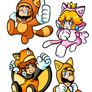 Commission - Powered-Up Mario and Friends