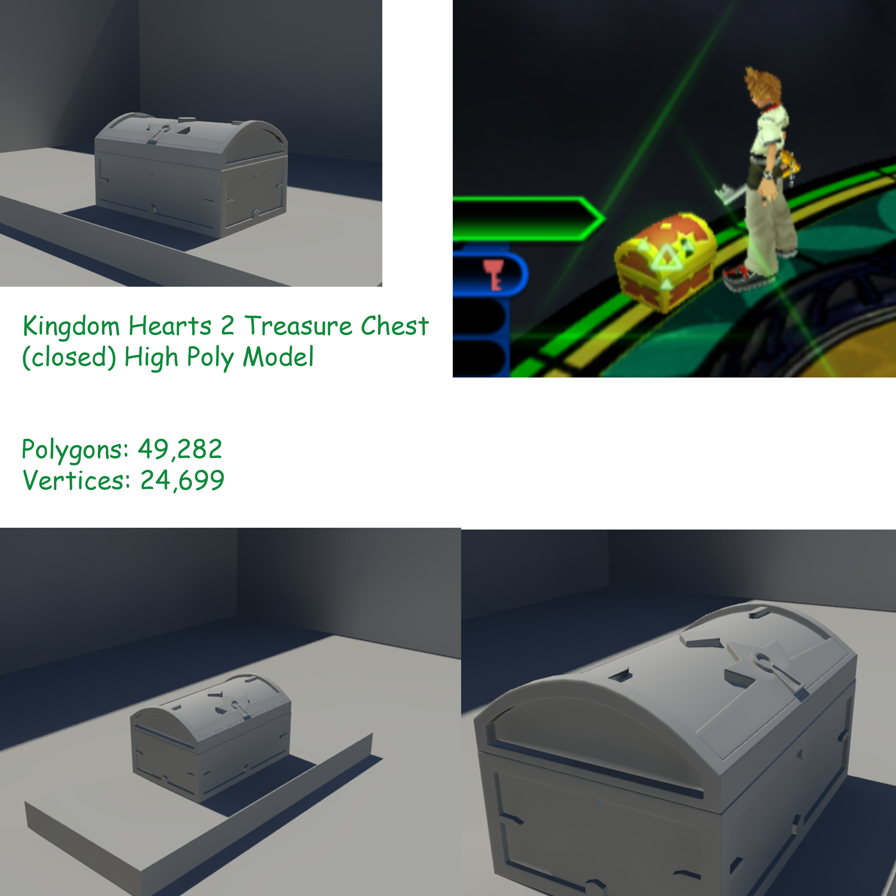 Kingdom Hearts 2 High Poly Closed Treasure Chest