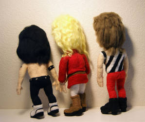 This is Spinal Tap Caricature Dolls - felted wool