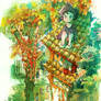 Between the leaves
