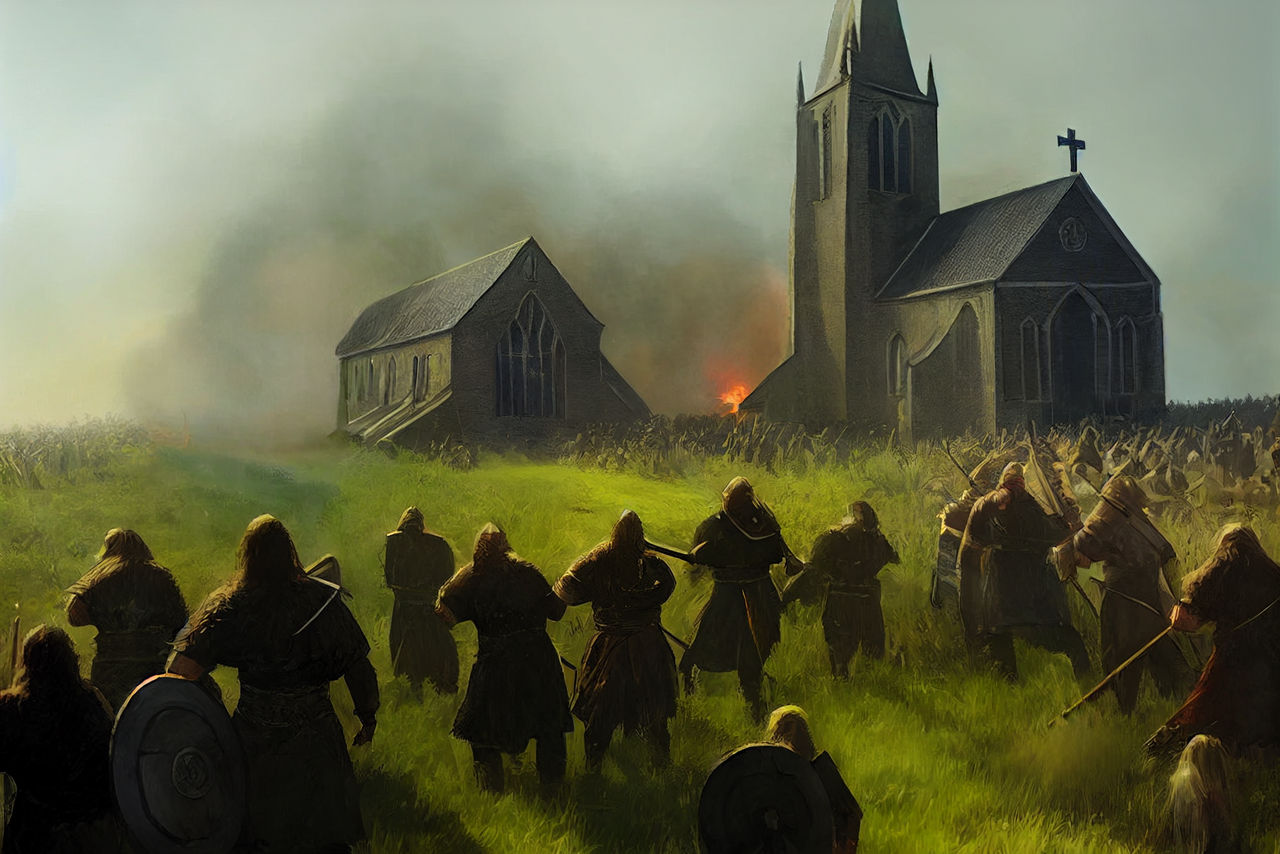 A Viking raid on an English town by Synthography on DeviantArt