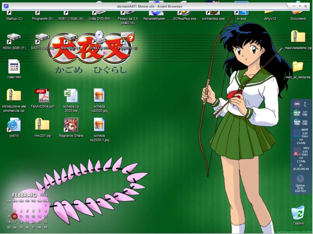 My desktop, Feb 2004