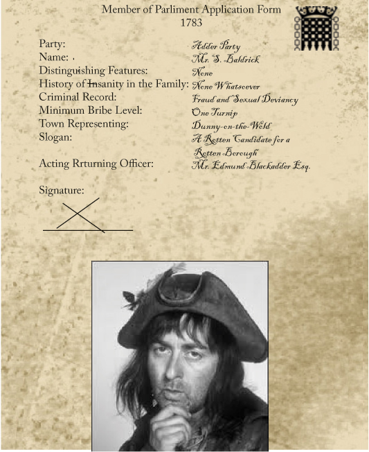 Baldrick's MP Application Form