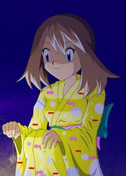 May yellow kimono. Rare image