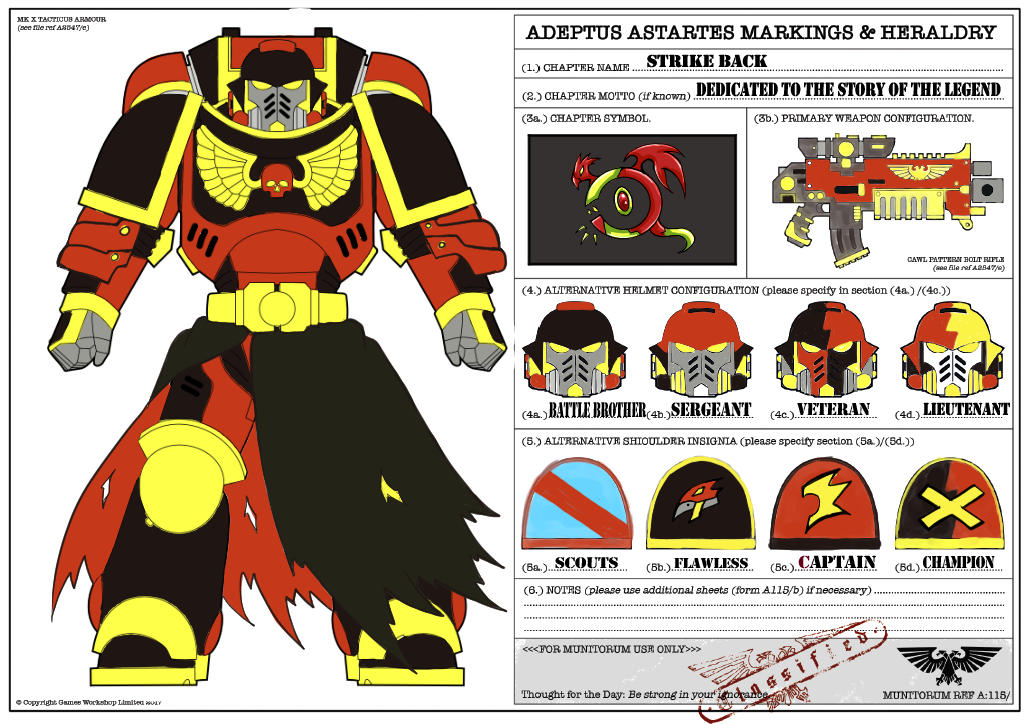 My homebrew Space marine Strike Back Chapters by SBYUTO on DeviantArt