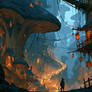 A lost frame from an epic fantasy film