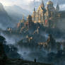 Vast cinematic fantasy castlescape